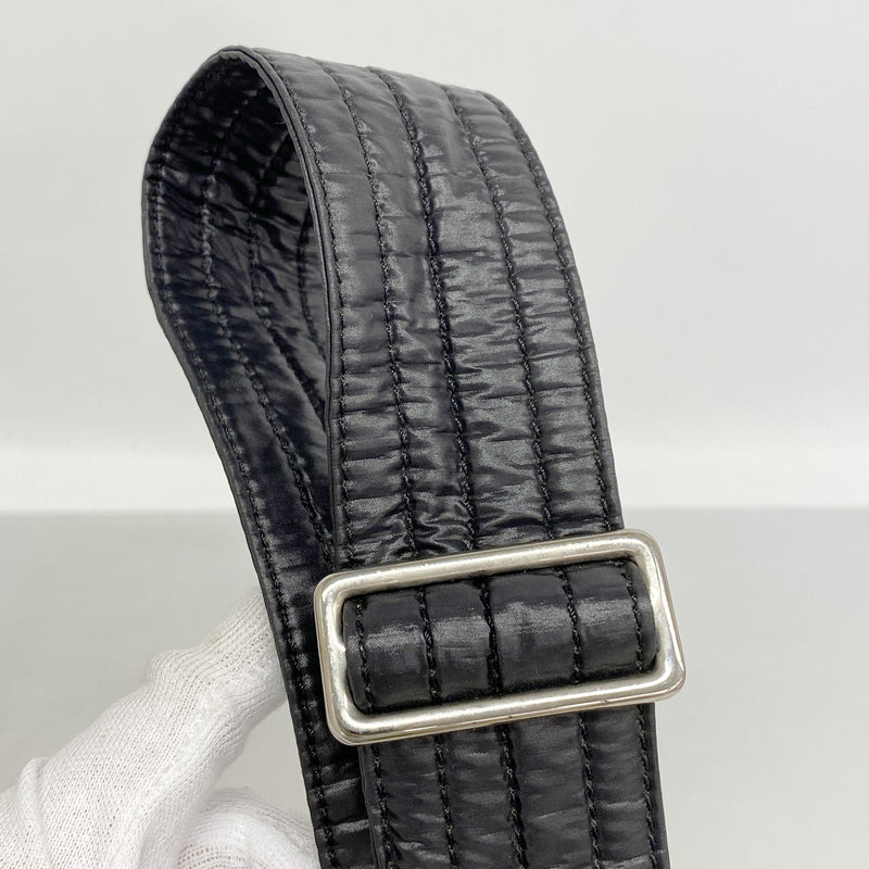 【6id5634】シャネル ショルダーバッグ コココクーン ナイロン ブラック シルバー金具【中古】レディース