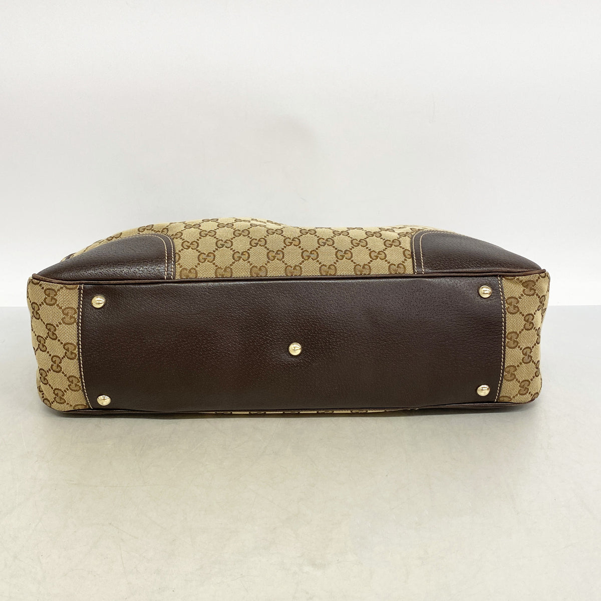 【6id5651】グッチ トートバッグ GGキャンバス/シェリーライン 161719 キャンバス ブラウン シャンパンゴールド金具【中古】レディース