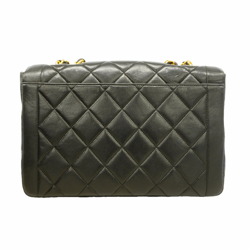 【6id5652】シャネル ショルダーバッグ マトラッセ Wチェーン ラムスキン ブラック ゴールド金具【中古】レディース
