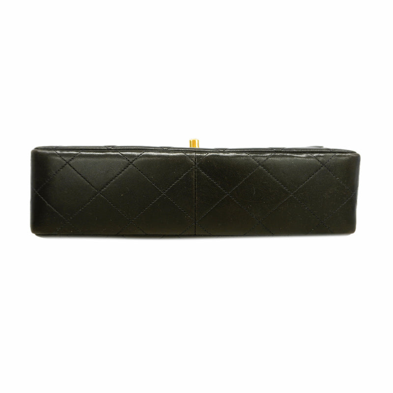 【6id5652】シャネル ショルダーバッグ マトラッセ Wチェーン ラムスキン ブラック ゴールド金具【中古】レディース