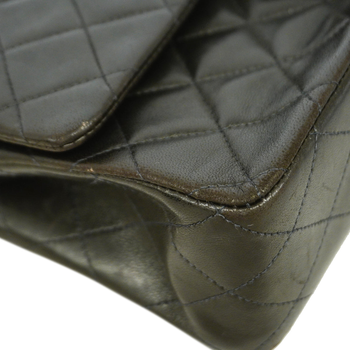 【6id5653】シャネル ショルダーバッグ マトラッセ Wフラップ Wチェーン ラムスキン ブラック ゴールド金具【中古】レディース