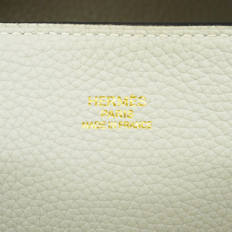【6id5657】エルメス トートバッグ ドゥブルセンス28 トリヨンクレマンス エトゥープ ブルーペール Y刻印【中古】レディース