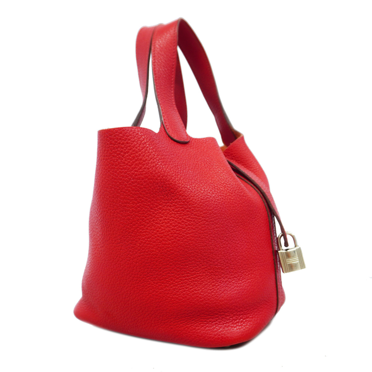 【6id5658】エルメス ハンドバッグ ピコタンロックPM トリヨンクレマンス ルージュカザック シルバー金具 □P刻印【中古】レディース