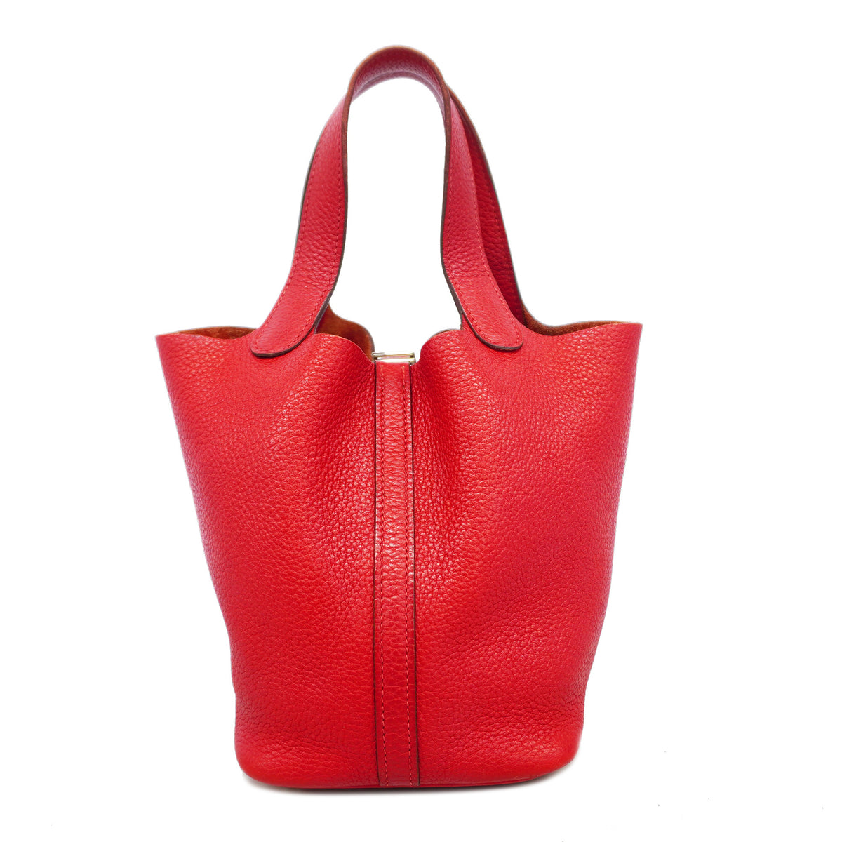 【6id5658】エルメス ハンドバッグ ピコタンロックPM トリヨンクレマンス ルージュカザック シルバー金具 □P刻印【中古】レディース