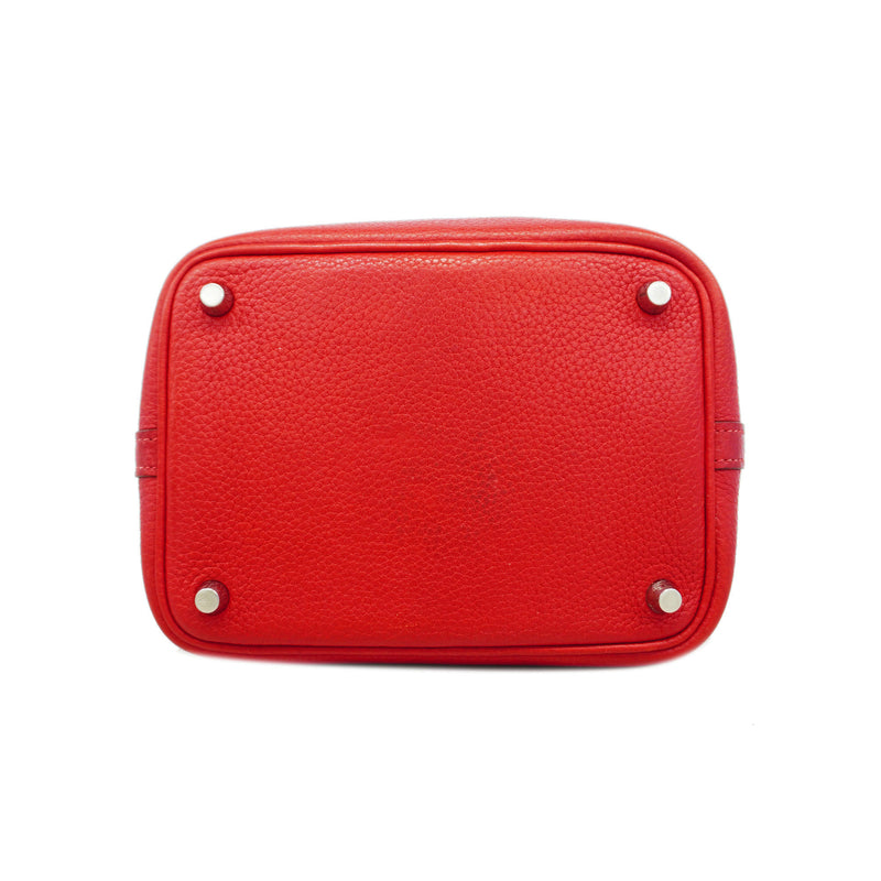 【6id5658】エルメス ハンドバッグ ピコタンロックPM トリヨンクレマンス ルージュカザック シルバー金具 □P刻印【中古】レディース
