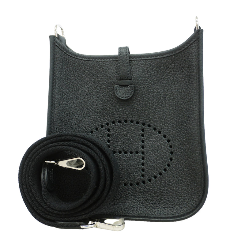 【6id5659】エルメス ショルダーバッグ エヴリンTPM トリヨンクレマンス ブラック シルバー金具 G刻印【中古】レディース