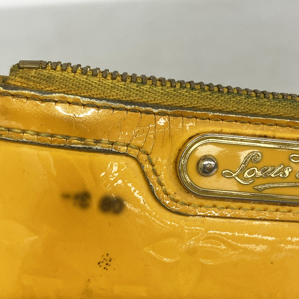 【6id5669】ルイヴィトン コインケース ヴェルニ ポシェットクレNM M91738 ジョーヌパッション【中古】レディース