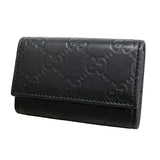 【6id5672】グッチ キーケース グッチシマ 138093 レザー ブラック シャンパンゴールド金具【中古】メンズ レディース ユニセックス