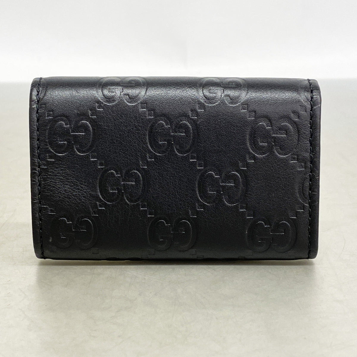 【6id5672】グッチ キーケース グッチシマ 138093 レザー ブラック シャンパンゴールド金具【中古】メンズ レディース ユニセックス