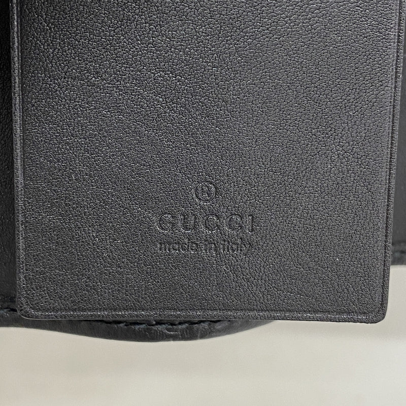 【6id5672】グッチ キーケース グッチシマ 138093 レザー ブラック シャンパンゴールド金具【中古】メンズ レディース ユニセックス