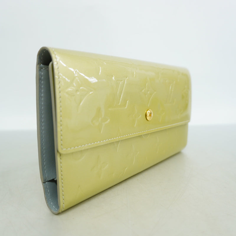 【6id5676】ルイヴィトン 三つ折り長財布 ヴェルニ ポルトトレゾールインターナショナル M91164 グリ【中古】メンズ レディース ユニセックス