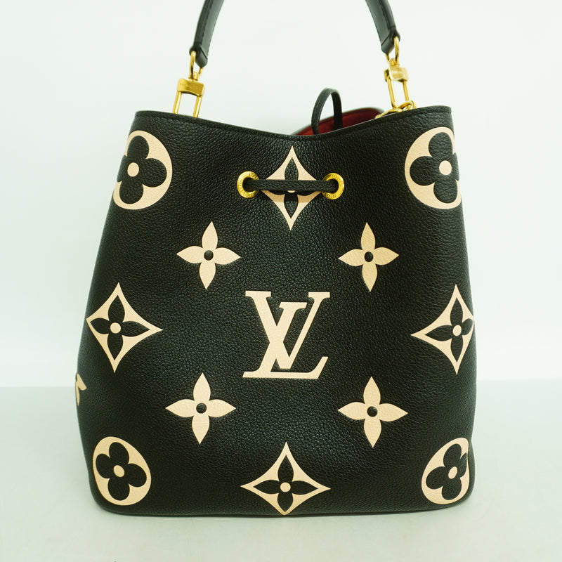 【6id5681】ルイヴィトン ハンドバッグ モノグラム・アンプラント バイカラー ネオノエMM M45497 ブラック ベージュ 2wayバッグ【中古】レディース