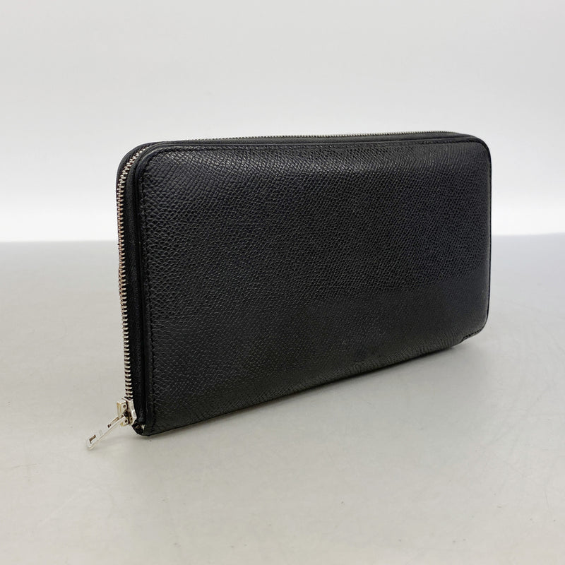 【6id5691】エルメス 長財布 アザップロングシルクイン ヴォーエプソン ブラック シルバー金具 A刻印【中古】メンズ レディース ユニセックス