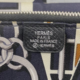 【6id5691】エルメス 長財布 アザップロングシルクイン ヴォーエプソン ブラック シルバー金具 A刻印【中古】メンズ レディース ユニセックス