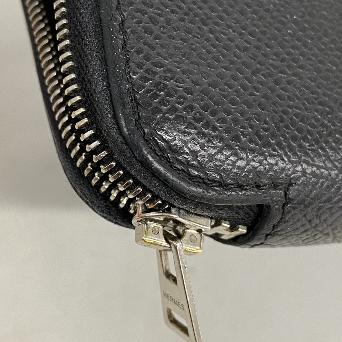 【6id5691】エルメス 長財布 アザップロングシルクイン ヴォーエプソン ブラック シルバー金具 A刻印【中古】メンズ レディース ユニセックス