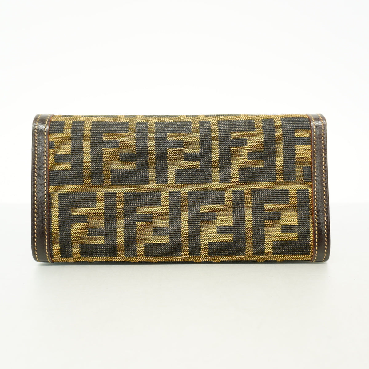 【6id5693】フェンディ 長財布 ズッカ ナイロンキャンバス ブラウン ゴールド金具【中古】レディース