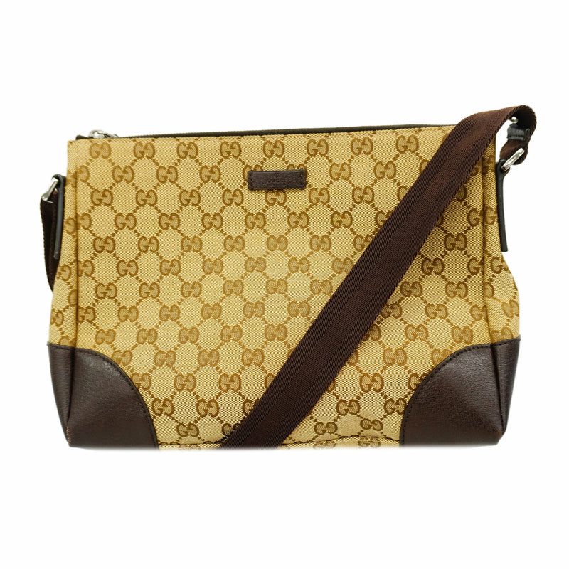 【6id5700】グッチ ショルダーバッグ GGキャンバス 114273 キャンバス ブラウン シルバー金具【中古】レディース