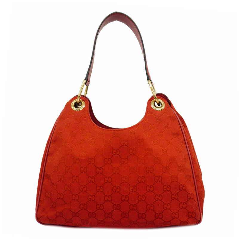 【6id5701】グッチ ショルダーバッグ GGキャンバス 257265 キャンバス レッド シャンパンゴールド金具【中古】レディース