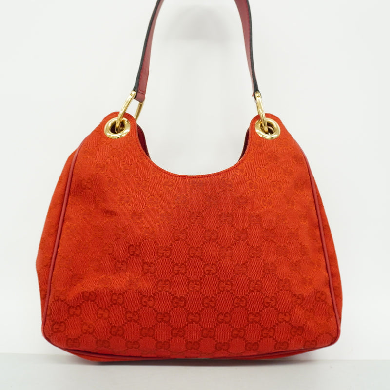 【6id5701】グッチ ショルダーバッグ GGキャンバス 257265 キャンバス レッド シャンパンゴールド金具【中古】レディース