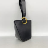 【6id5710】カルティエ ハンドバッグ パンテール レザー ブラック ゴールド金具【中古】レディース