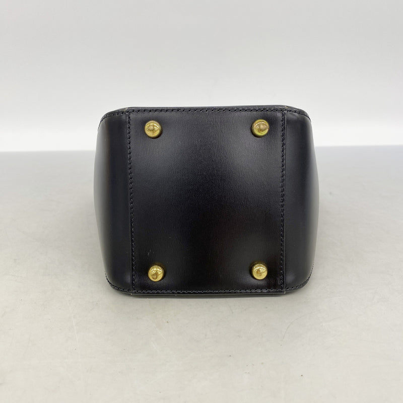 【6id5710】カルティエ ハンドバッグ パンテール レザー ブラック ゴールド金具【中古】レディース