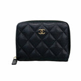 【6id5711】シャネル 財布 マトラッセ キャビアスキン ブラック シャンパンゴールド金具【中古】レディース