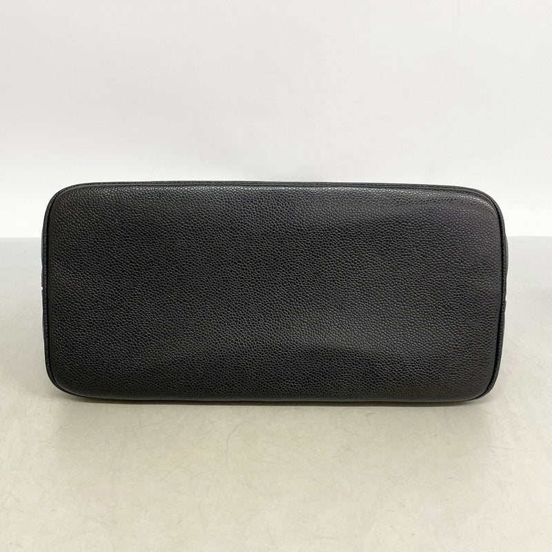 【6id5718】シャネル トートバッグ 復刻トート キャビアスキン ブラック シルバー金具【中古】レディース
