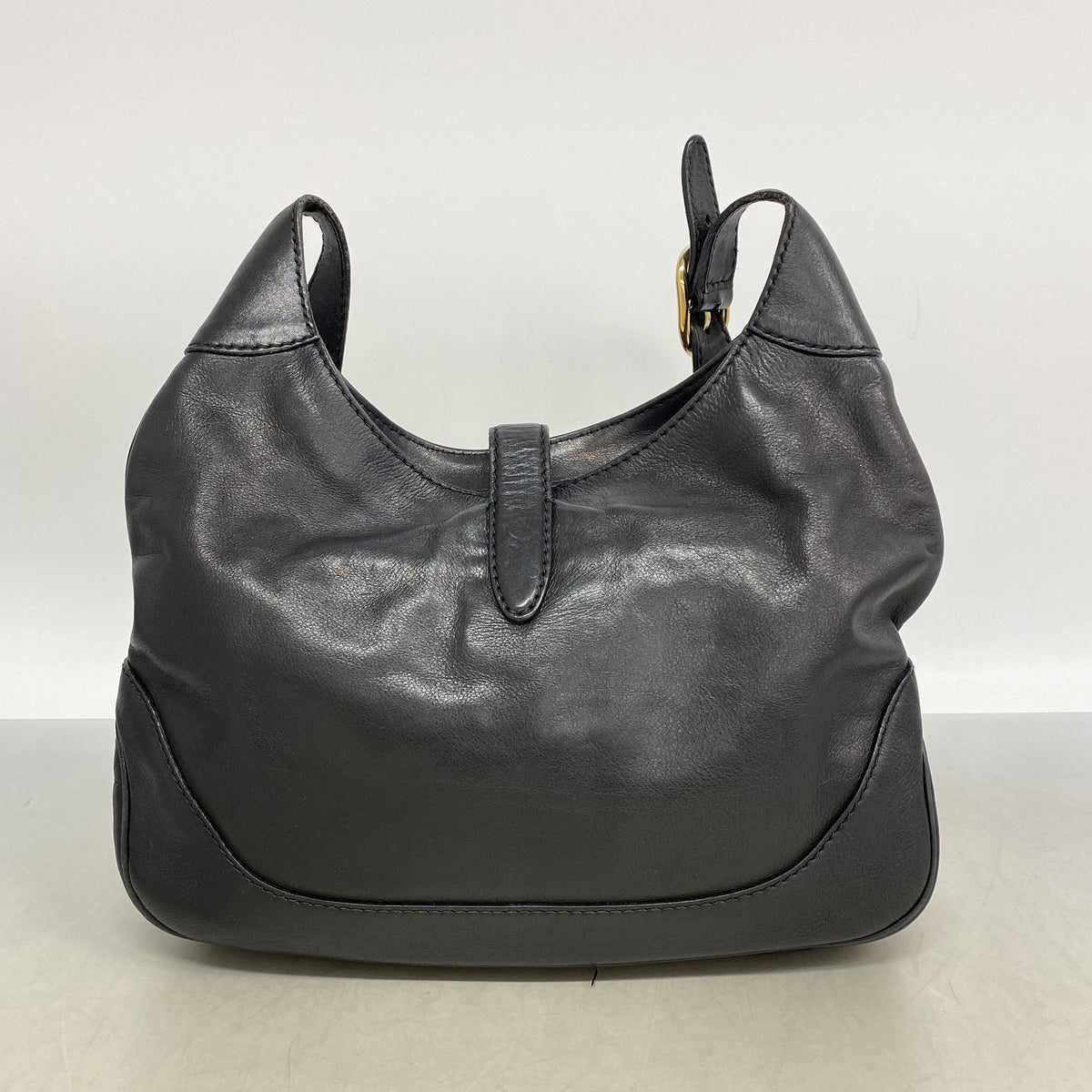 【6id5720】グッチ ショルダーバッグ ニュージャッキー 277520 レザー ブラック シャンパンゴールド金具【中古】レディース
