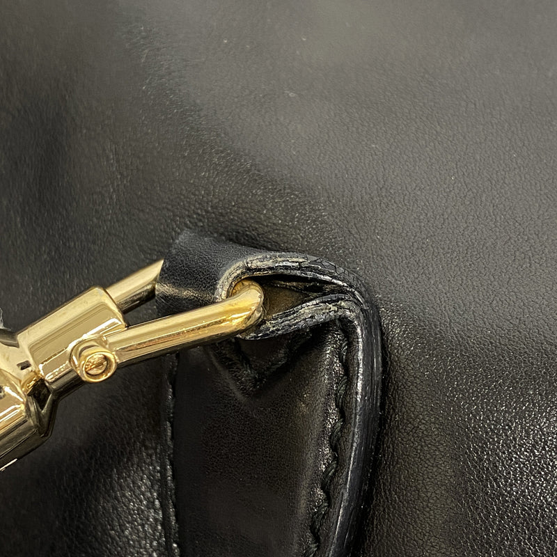 【6id5720】グッチ ショルダーバッグ ニュージャッキー 277520 レザー ブラック シャンパンゴールド金具【中古】レディース