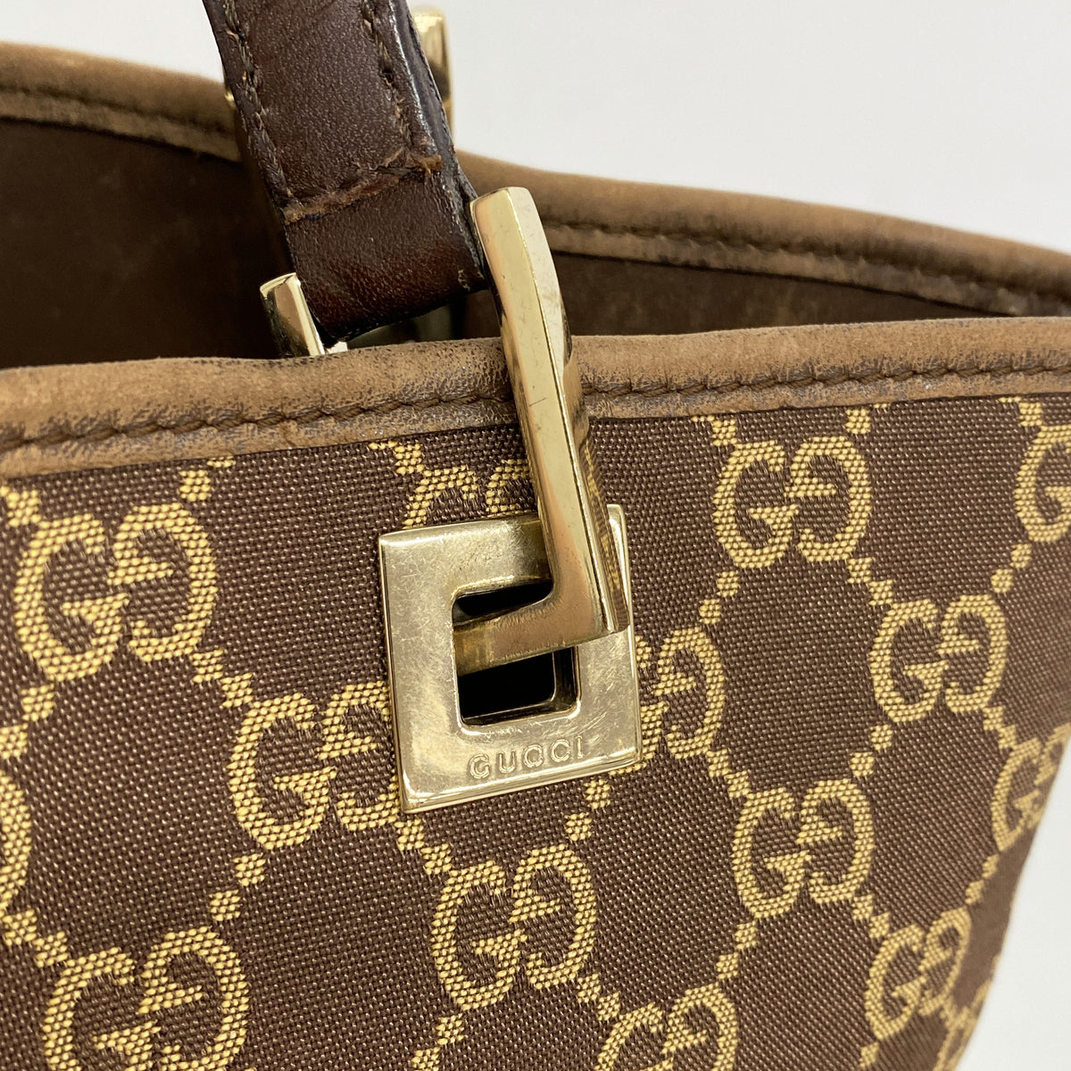 【6id5721】グッチ トートバッグ GGキャンバス 002 1099 キャンバス ブラウン シャンパンゴールド金具【中古】レディース