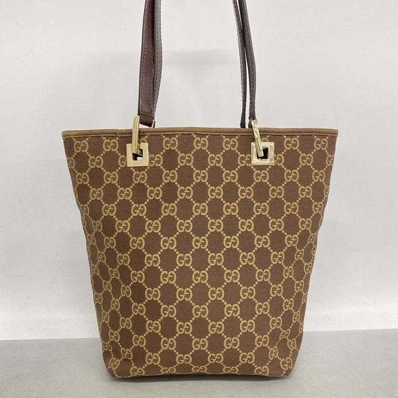 【6id5721】グッチ トートバッグ GGキャンバス 002 1099 キャンバス ブラウン シャンパンゴールド金具【中古】レディース