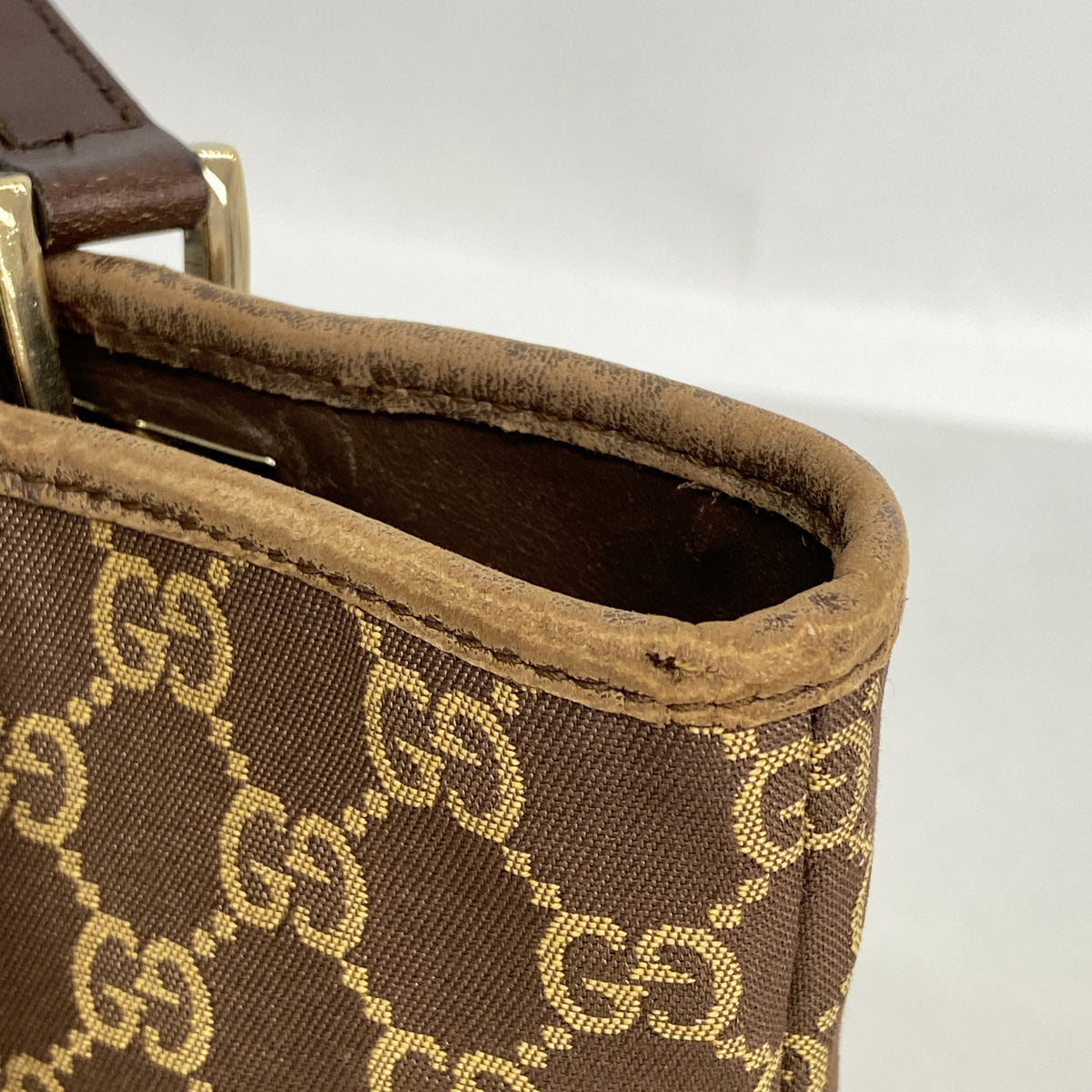 【6id5721】グッチ トートバッグ GGキャンバス 002 1099 キャンバス ブラウン シャンパンゴールド金具【中古】レディース