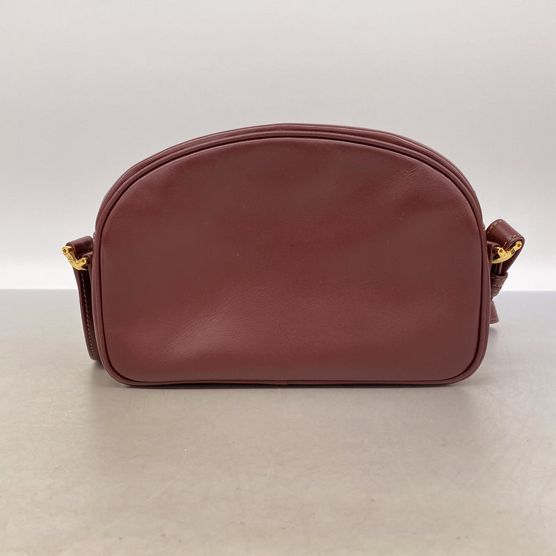 【6id5729】カルティエ ショルダーバッグ マスト レザー ボルドー ゴールド金具【中古】レディース