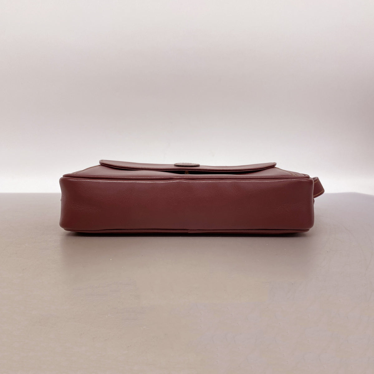 【6id5729】カルティエ ショルダーバッグ マスト レザー ボルドー ゴールド金具【中古】レディース