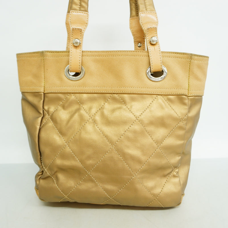 【6id5736】シャネル トートバッグ パリビアリッツ キャンバス ベージュ シルバー金具【中古】レディース