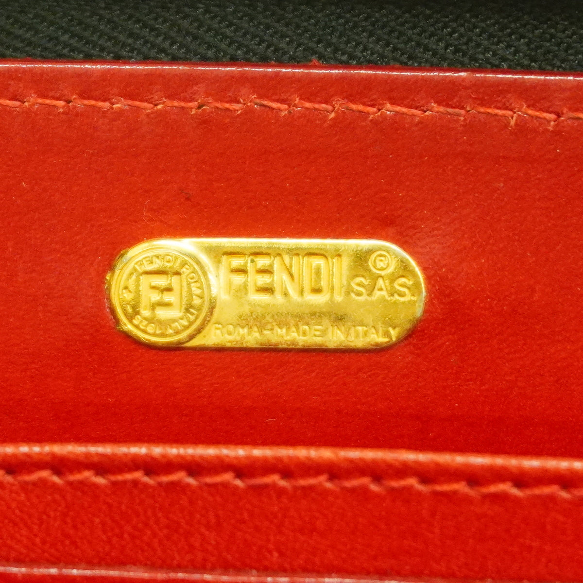 【6id5737】フェンディ ハンドバッグ レオパード ナイロンキャンバス ブラウン ブラック レッド ゴールド金具【中古】レディース