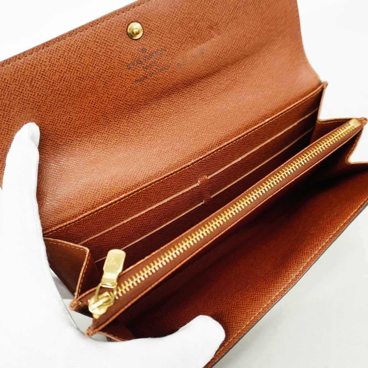 【6id5748】ルイヴィトン 長財布 モノグラム ポシェットポルトモネクレディ M61726 ブラウン【中古】レディース