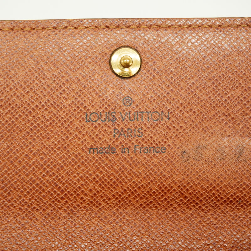 【6id5748】ルイヴィトン 長財布 モノグラム ポシェットポルトモネクレディ M61726 ブラウン【中古】レディース
