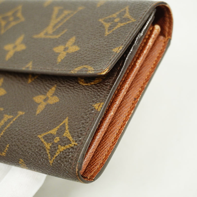 【6id5748】ルイヴィトン 長財布 モノグラム ポシェットポルトモネクレディ M61726 ブラウン【中古】レディース