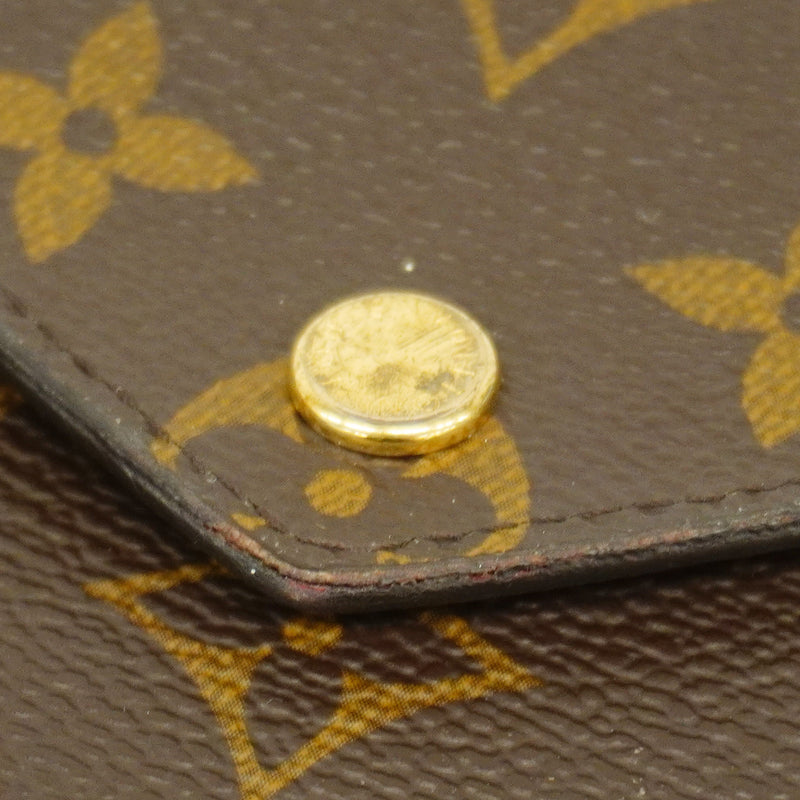 【6id5750】ルイヴィトン 三つ折り財布 モノグラム ポルトフォイユヴィクトリーヌ M41938 フューシャ【中古】レディース