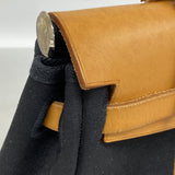 【6id5763】エルメス ハンドバッグ エールバッグPM トワルオフィシエ ブラック ナチュラル シルバー金具 □G刻印 2wayバッグ【中古】レディース