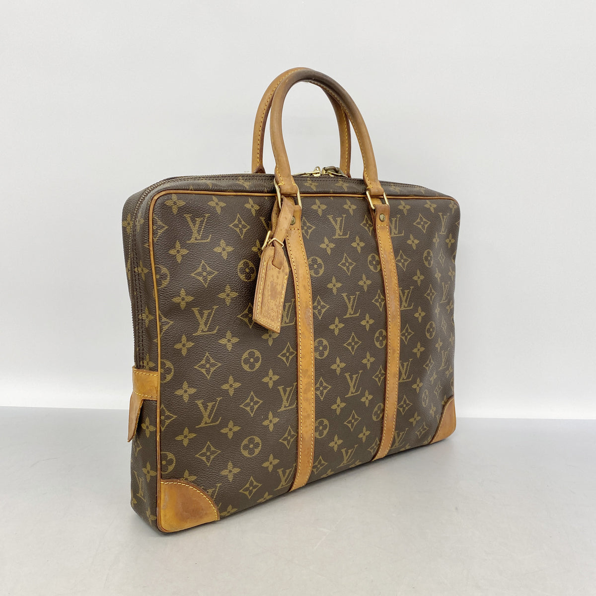 【6id5764】ルイヴィトン ブリーフケース モノグラム ポルトドキュマンヴォワヤージュ M53361 ブラウン【中古】メンズ