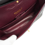 【6id5784】シャネル ショルダーバッグ マトラッセ Wフラップ Wチェーン キャビアスキン ブラック ゴールド金具【中古】レディース