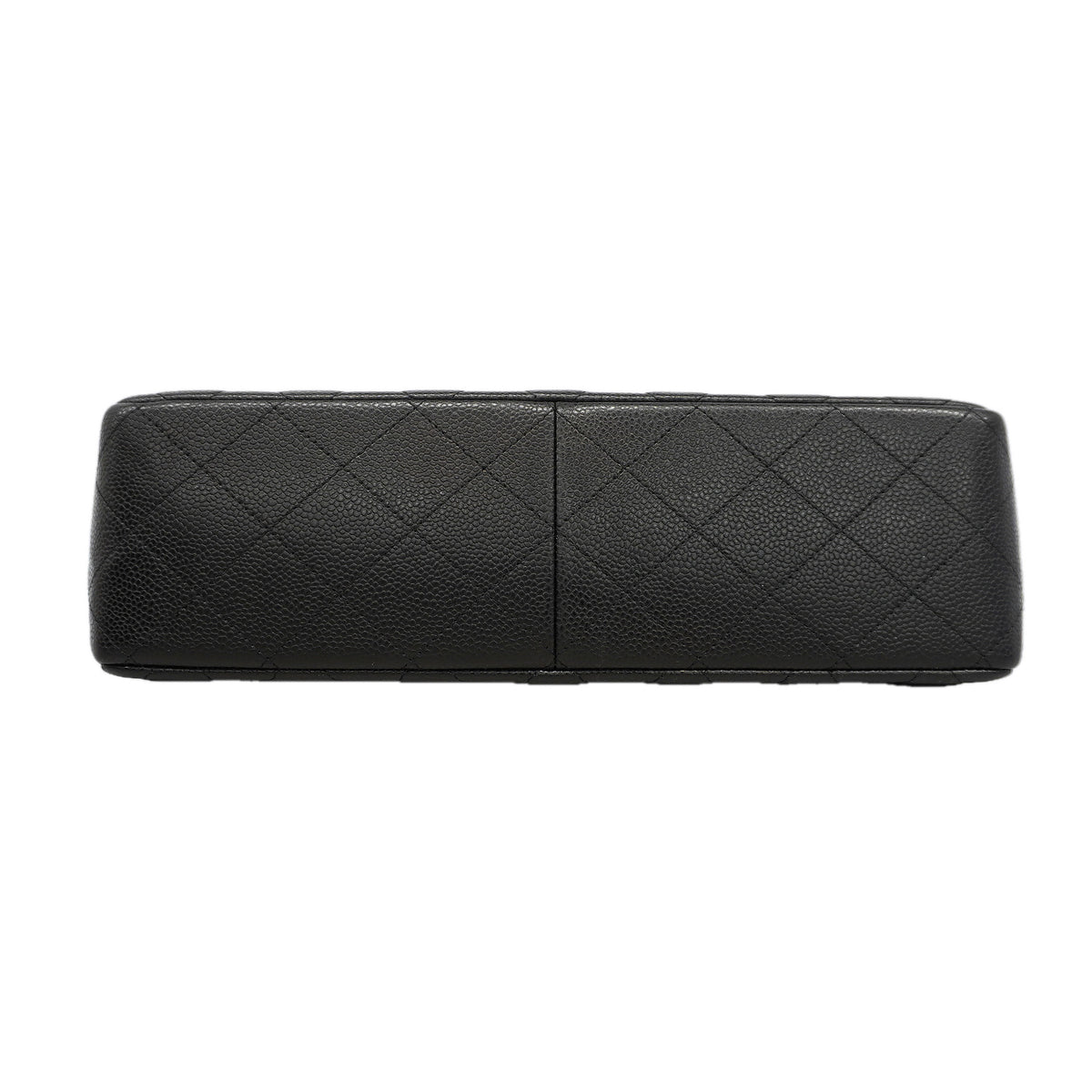 【6id5785】シャネル ショルダーバッグ デカマトラッセ Wフラップ Wチェーン キャビアスキン ブラック シルバー金具【中古】レディース