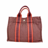 【6id5795】エルメス ハンドバッグ フールトゥPM キャンバス ボルドー シルバー金具【中古】レディース
