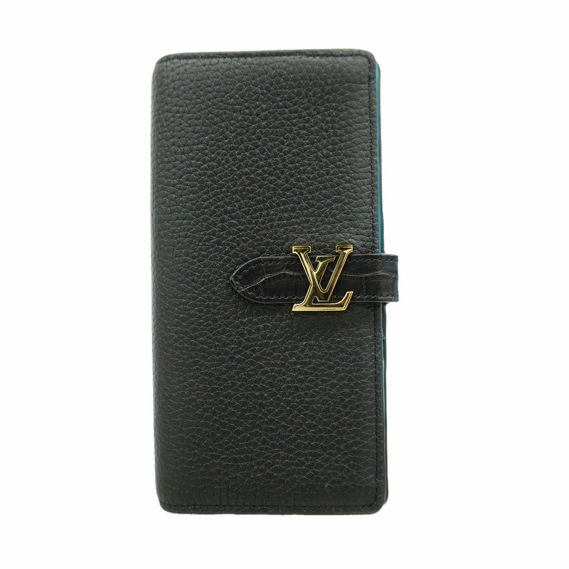 【6id5811】ルイヴィトン 長財布 LVヴェルティカルウォレット クロコダイル ノワール【中古】レディース