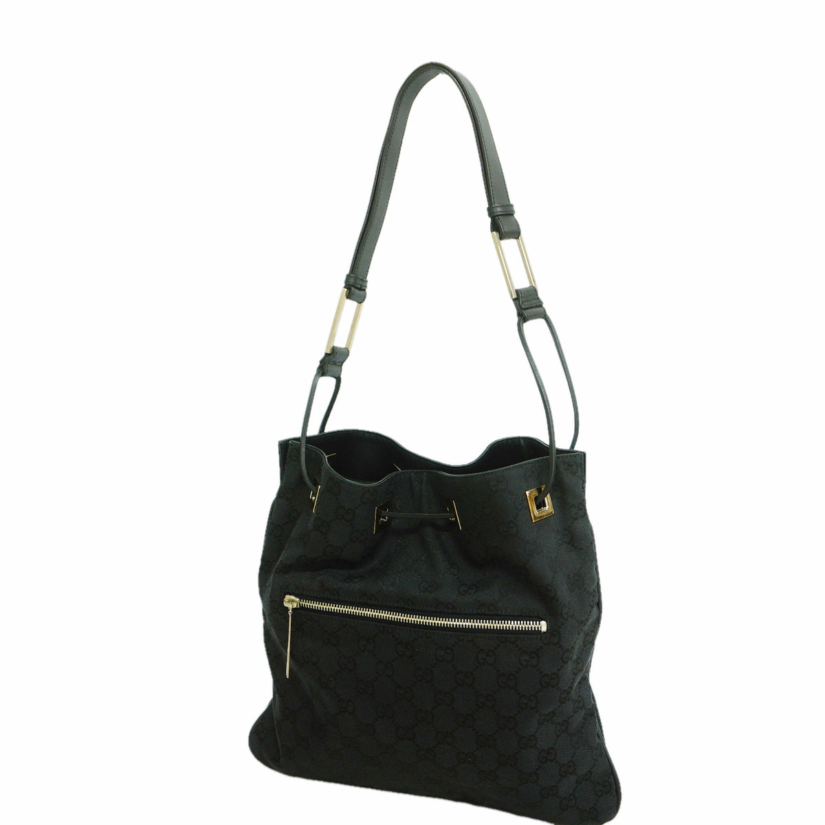 【6id5820】グッチ ショルダーバッグ GGキャンバス 001 4021 キャンバス ブラック シルバー金具【中古】レディース