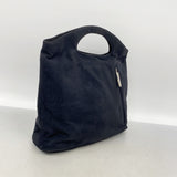 【6id5826】サルヴァトーレフェラガモ ハンドバッグ スウェード ブラック シルバー金具【中古】レディース