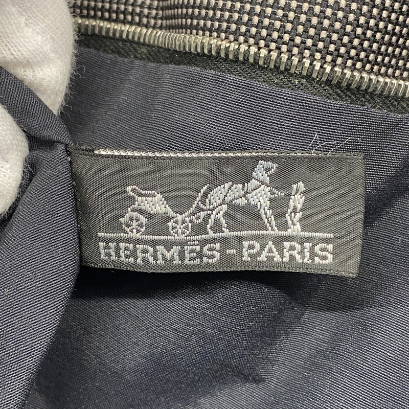 【6id5845】エルメス トートバッグ エールラインカバス ナイロン グレー シルバー金具【中古】レディース