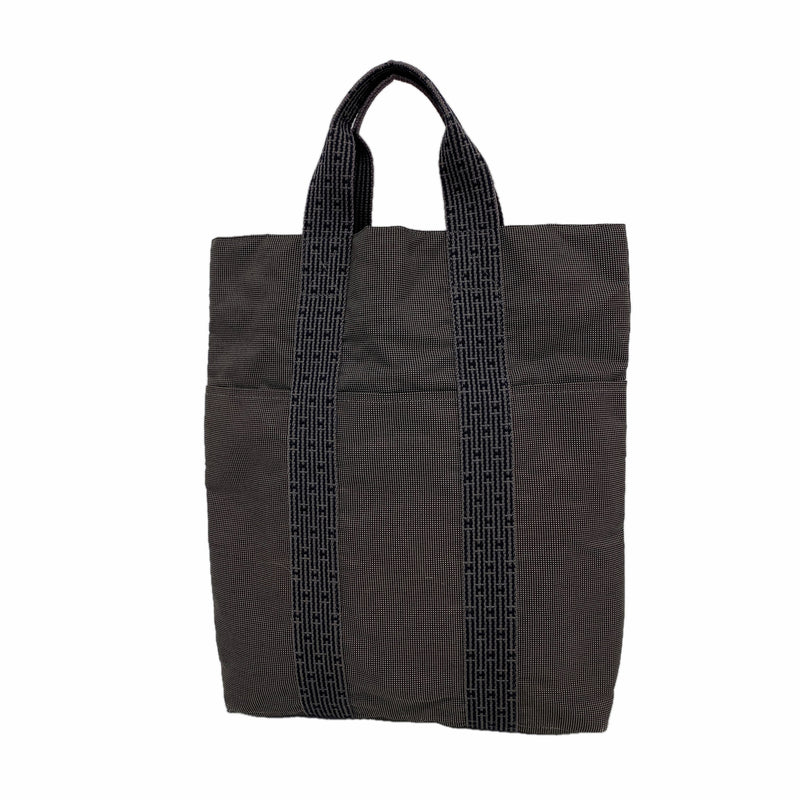 【6id5845】エルメス トートバッグ エールラインカバス ナイロン グレー シルバー金具【中古】レディース